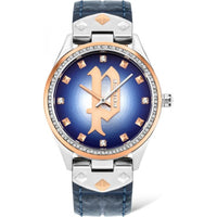 Blue Leather Dress Watch