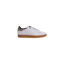 Beige Leather Low Top Sneakers