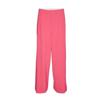 Pink Polyester Casual Pants