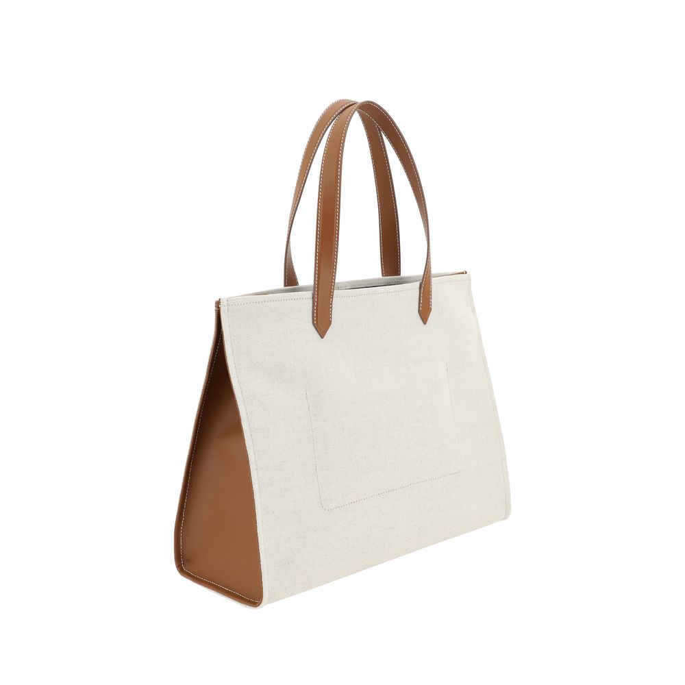 Beige Cotton Shoulder Bag