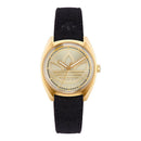 Black Leather Dress Watch