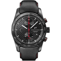 Black Leather Sport Watch