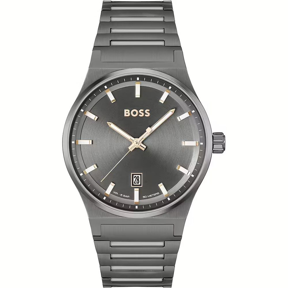 Gray Stainless Steel Dress Watch