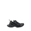 Black Polyester Athletic Sneakers