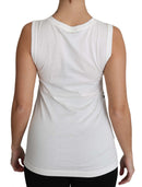White Cotton #dgfamily Sleeveless Shirt Tank Top