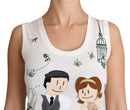 White Cotton #dgfamily Sleeveless Shirt Tank Top