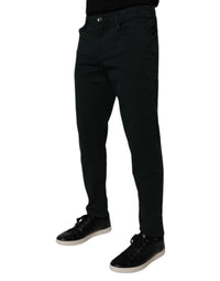 Dark Green Cotton Loose Men Denim Jeans