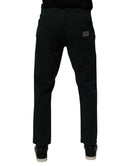 Dark Green Cotton Loose Men Denim Jeans