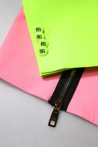 Multicolor Patchwork Embellished Coat Jacket