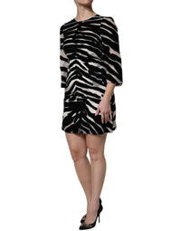 Black White Zebra A-line Sheath Mini Dress