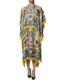 Multicolor Majolica Kaftan Short Sleeves Maxi Dress