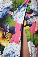 Multicolor Floral Side Slit Midi Dress