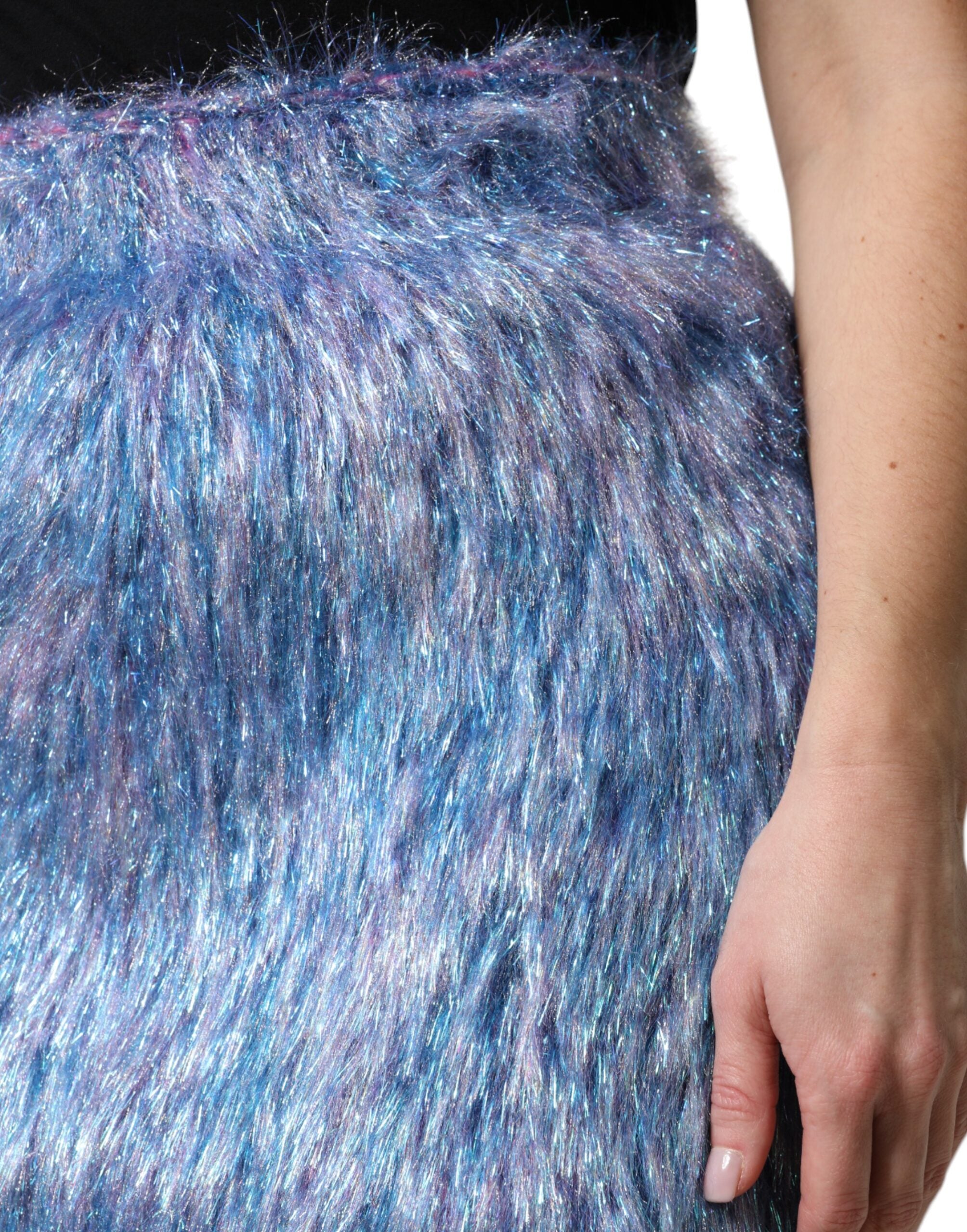 Multicolor Plush High Waist Mini Skirt