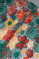 Multicolor Floral Lace High Waist Mini Skirt