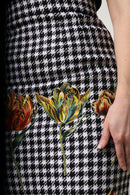 Multicolor Floral Print High Waist Pencil Cut Skirt