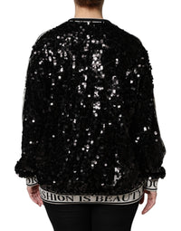 Black DG Queen Sequin Pullover Sweater