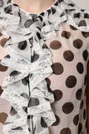 White Black Polka Dot Cotton Sleeveless Top