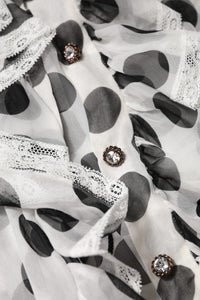 White Black Polka Dot Cotton Sleeveless Top