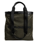 Military Green Nylon Shoulder Strap Tote Bag