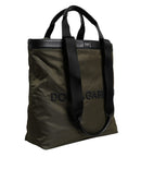 Military Green Nylon Shoulder Strap Tote Bag