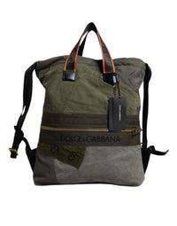 Military Green Patchwork Rucksack Backpack Bag