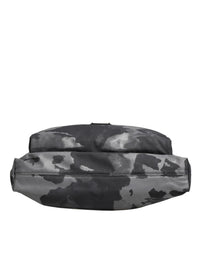 Gray Camo Cotton Multiple Compartments Tote Bag