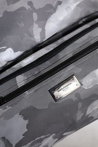 Gray Camo Cotton Multiple Compartments Tote Bag