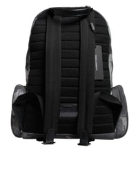 Gray Cotton Camouflage Logo Plaque Backpack Bag