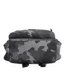 Gray Cotton Camouflage Logo Plaque Backpack Bag