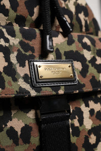 Multicolor Leopard Cotton Shoulder Bucket Bag