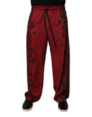 Red Leopard Print Polyester Men Jogger Pants