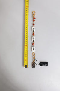 Multicolor Gold Tone Brass Chain DG Logo Dice Bracelet