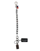 Silver Brass Chain Dice Logo Embellished Charm Bracelet
