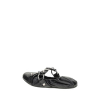 Black Calf Leather Bos Taurus Ballet Flats