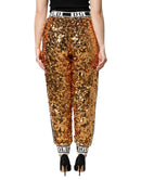 Metallic Gold DG Logo Sequined Jogger Pants
