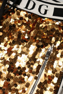 Metallic Gold DG Logo Sequined Jogger Pants
