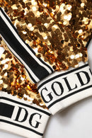 Metallic Gold DG Logo Sequined Jogger Pants