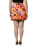 Multicolor Floral High Waist Mini Skirt