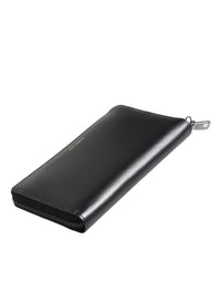 Black Blue Exotic Leather Embossed Continental Wallet