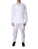 White Cotton Shirt Pants Pajama Set Sleepwear
