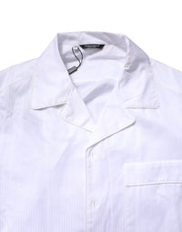 White Cotton Shirt Pants Pajama Set Sleepwear