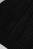 Black Cashmere Knitted Winter Beanie Hat