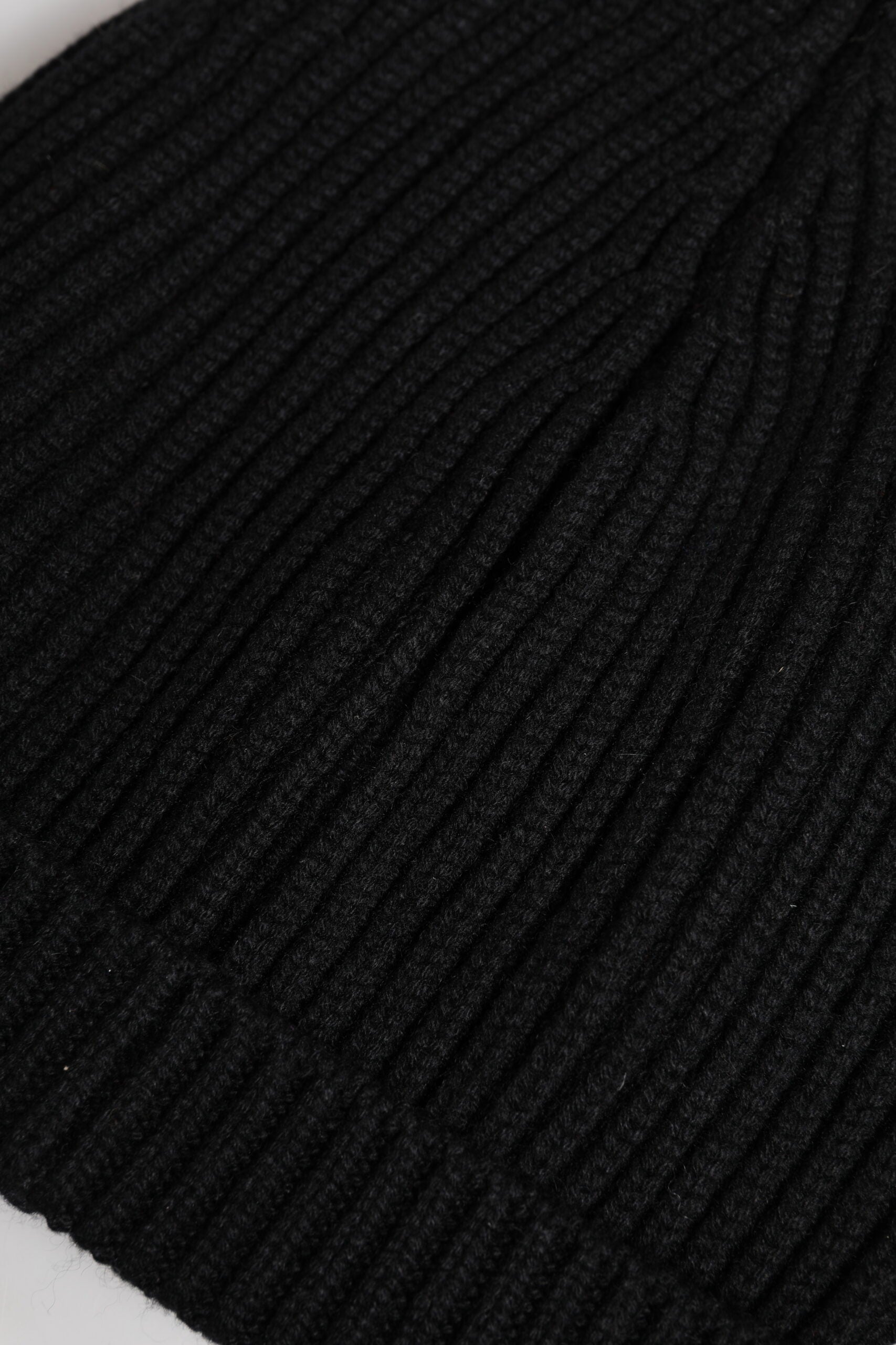 Black Cashmere Knitted Winter Beanie Hat