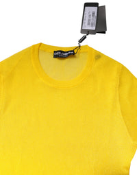Yellow Polyester Women Pullover Top Sweater