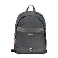 Black Polyester Men Backpack