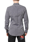 Black White Striped GOLD Formal Dress Shirt