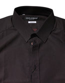 Maroon Jacquard Cotton GOLD Men Dress Shirt