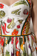 White Vegetables Sleeveless A-line Dress