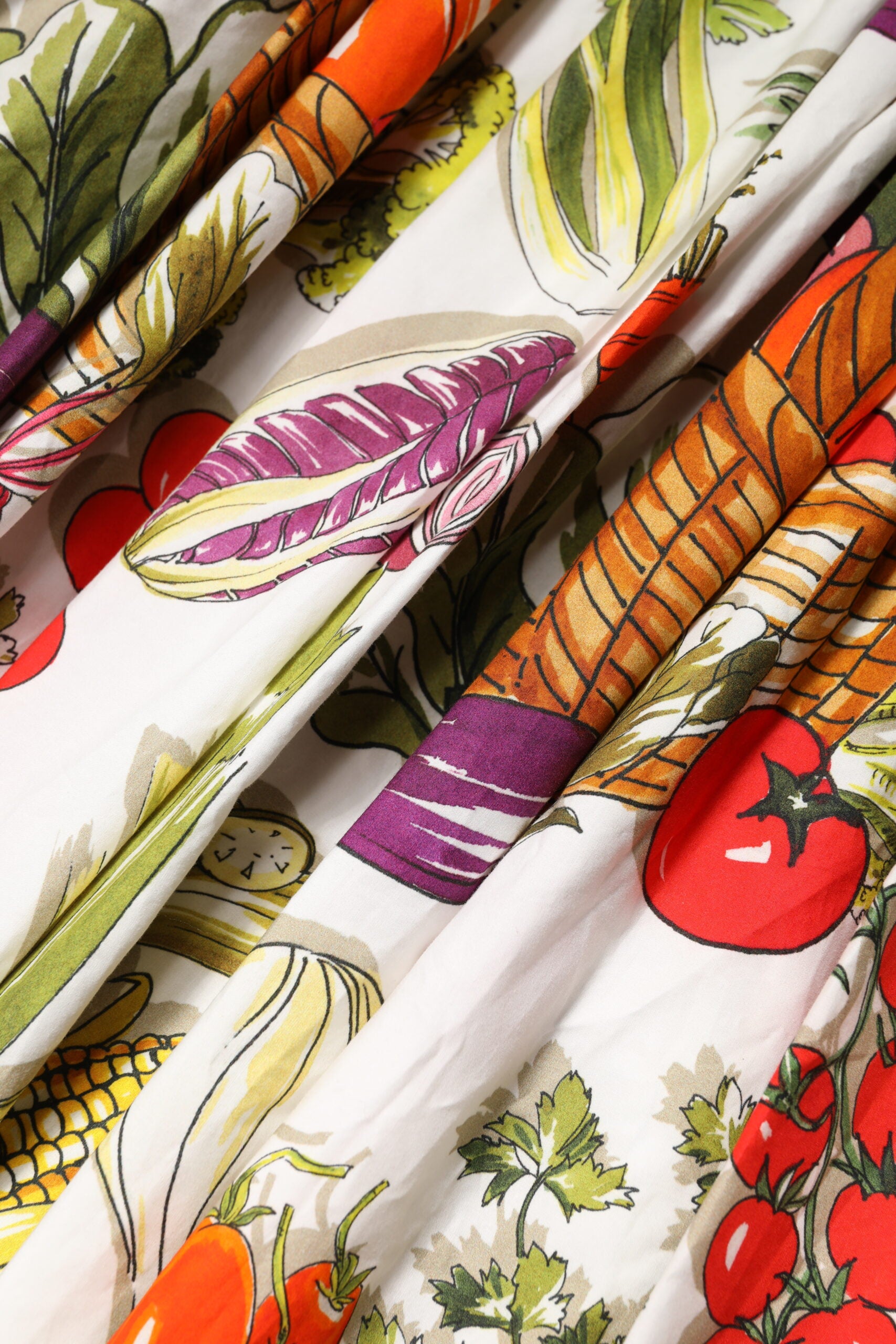 White Vegetables Sleeveless A-line Dress