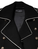 Black Wool Double Breasted Blazer Jacket